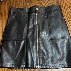 Black leather skirt